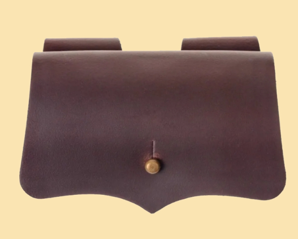 Tranktasche mit Knopf-Verschluss -  braun 3 Flaschen